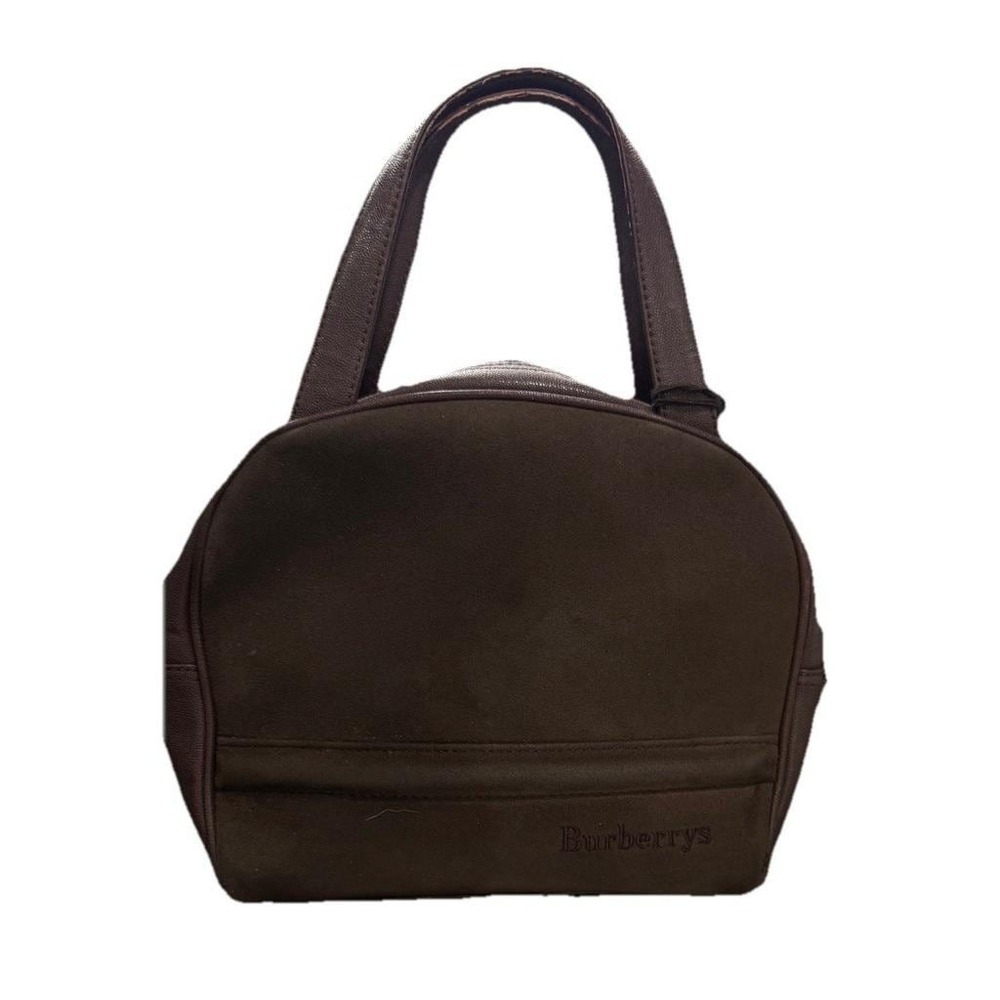 Vintage BURBERRY Hand bag Brown Leather & Suede Authentic Purse With COA